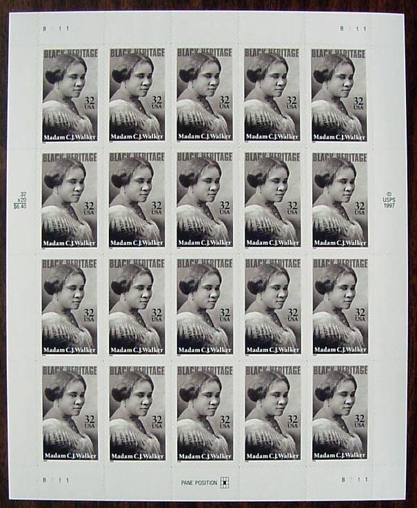 USA, Scott 3181 Black Heritage, Madam C. J. Walker  Sheet of 20