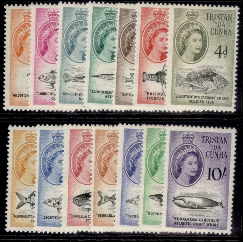 TRISTAN DA CUNHA QEII SG28-41, 1960 marine life set, NH MINT. Cat £75.