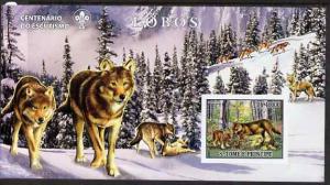 St Thomas & Prince Islands 2007 Wolves large imperf s...