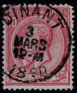 Belgium Scott 52 Used Rose on Bluish