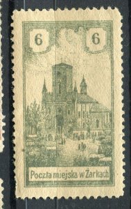 POLAND; 1918 early Zarki Church Local issue fine Mint hinged 6h. value