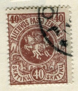 LITHUANIA;   1919 early issue fine used 40s. value