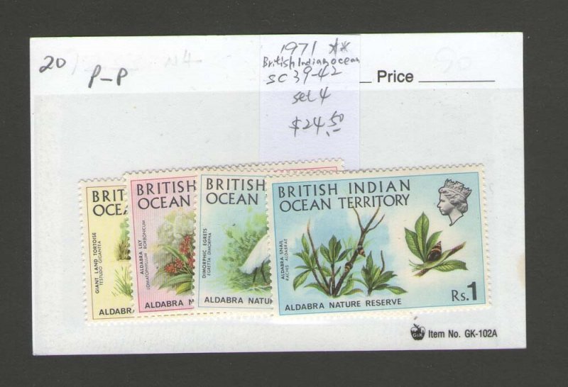 British Indian Ocean Territory 1971 Sc 34-92 aet of 4 MNH