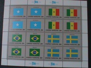 ​UNITED NATION-1983 SC#411-4 FLAGS SERIES-MNH SHEET-VF WE SHIP TO WORLDWIDE