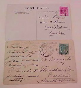 CAPE OF GOOD  OCEAN POST OCT 1904 TO SWEDEN also APRIL 1908 B/S DURBAN