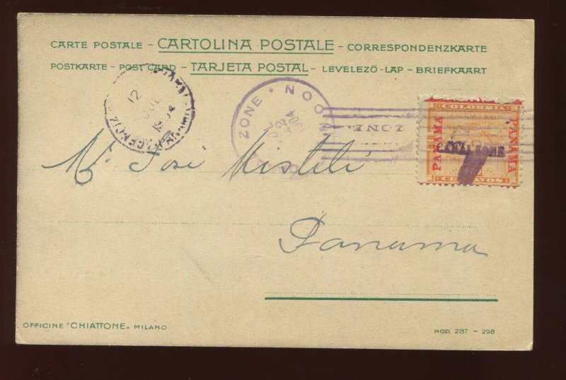 Canal Zone 3 Overprint Used Stamp On Nice Usage to Panama Post Card  (CZ3-AC1)