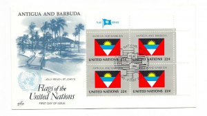 United Nations #486 Flag Series 1986, Antigua and Barbuda ArtCraft, MI4 FDC