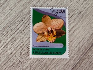 People's Republic of Benin #977 Used, 300fr, Orchids, 2024 SCV.$1.20