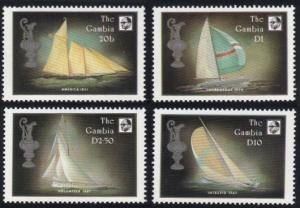 Gambia #672-75 MH cpl sailboats