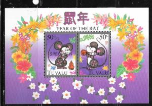 Tuvalu #714 50c  Year of the Rat( MNH) S/S  Specimen copy CV $6.00