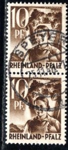 Germany - under French occupation Scott # 6N19, used, pair