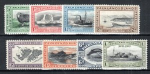 Falkland Islands 1933 Centenary of British Administration to 1s SG 127-34 MLH/MH
