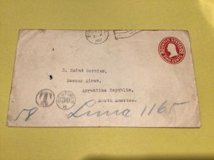 United States Washington Oval Die Envelope 1917 short paid Buenos Aires 66689
