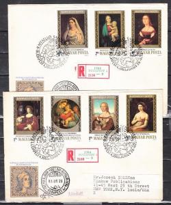 Hungary, Scott cat. 2785-2791. Paintings, IMPERF issue. 2 First day covers. ^