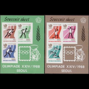 INDONESIA 1988 - Scott# 1354a-5a S/S Olympics Imperf. NH