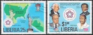 Liberia 1976 Set of 2. U.S. Bicentennial.  Washington, Ford. Tolbert.