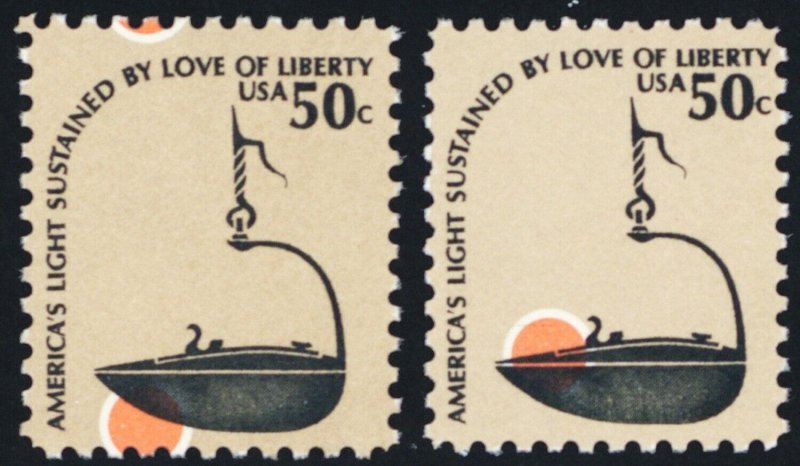 1608, Mint NH 50¢ Two Different Color Shift Errors - Stuart Katz