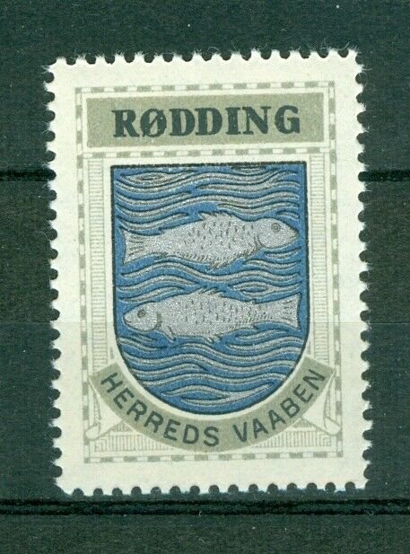 Denmark. Poster Stamp 1940/42. Mnh. District: Rodding. Coats Of Arms.Fish,Ocean.