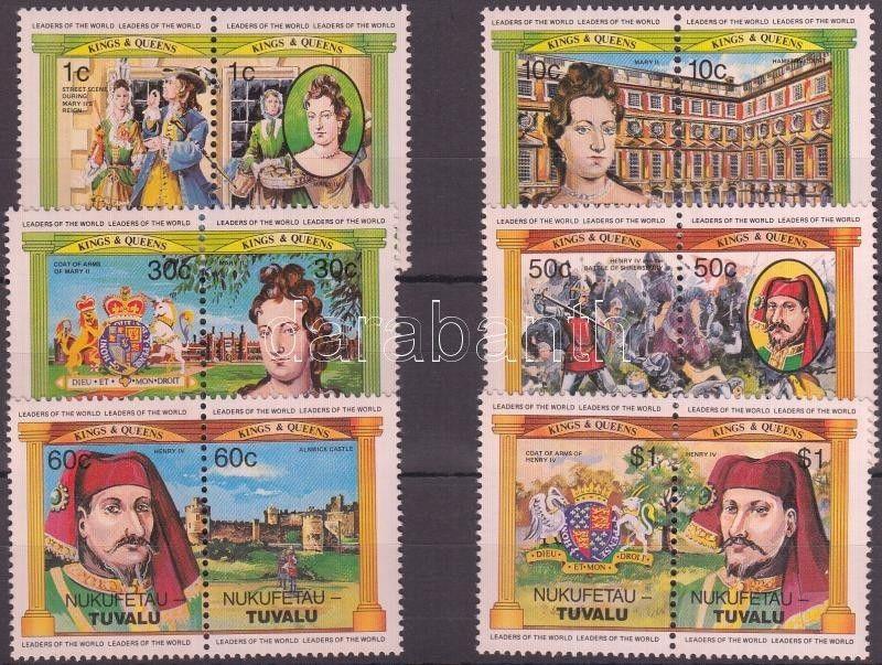 Tuvalu-Nukufetau stamp English monarchs 6 pairs MNH 1984 Mi 11-22 WS143086