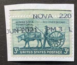 US #981 Used on Paper - Red River OX Cart [OP4.3.3]