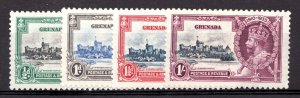 1935 Grenada Sc# 124-27 - KGV Silver Jubilee postage stamp set MH