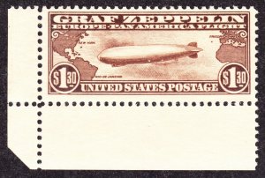 US C14 $1.30 Air Mail Mint Corner Margin VF OG NH SCV $650