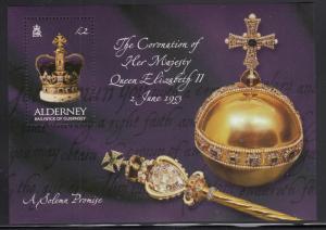 Alderney 2003 MNH Sc #202 Souvenir sheet 2pd 50th anniversary Coronation