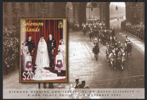 Thematic stamps SOLOMON IS 2007 QUEENS DIAMOND WEDDING MS1227 mint