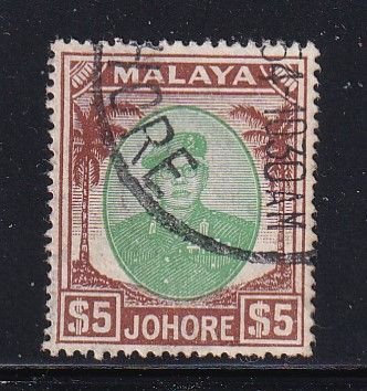 Malaya Johore 1949 Sc 150 $5 Used
