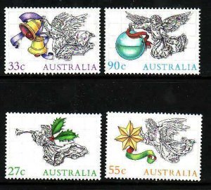 Australia-Sc#967-70- id12-unused NH set-Christmas-Angels-1985-