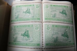 1915 Mauritania complete 5¢ (10) booklet panes of 4 MNH Sc# 21 CV: N/L