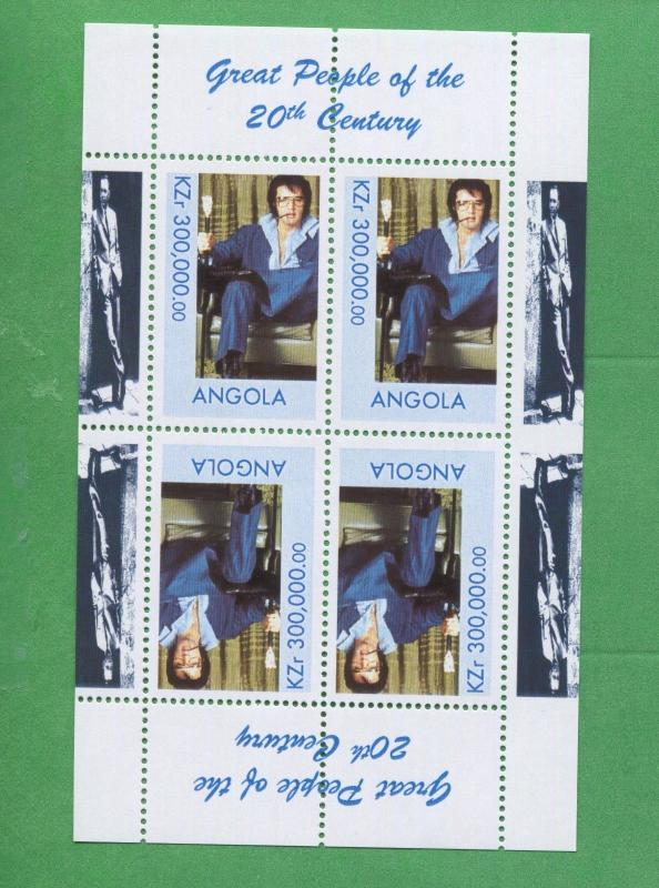 Great People of the 20th Century Elvis Angola Stamps Souvenir Sheet MNH - E9A