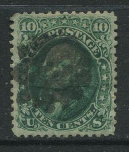USA 1861 10 cent green Washington with black cork cancel