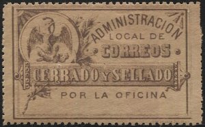 MEXICO MLH Cerrado Y Sellado Perf Official Seal, unused, Bird