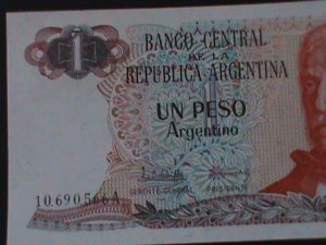 ​ARGENTINA-1973 CENTRAL BANK-$1 PESO-UN-CIRCULATED-VERY FINE-51 YEARS OLD