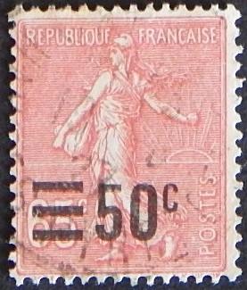 Sower, 1926 -1927 Daily Stamps Overprinted, France, SC: 230, YT: 224, №1007-T