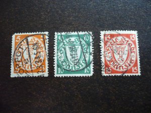 Stamps - Danzig - Scott# 170,173,176 - Used Partial Set of 3 Stamps