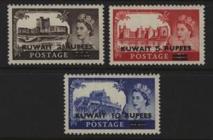 Kuwait Scott 117-19 QEII Mint NH set