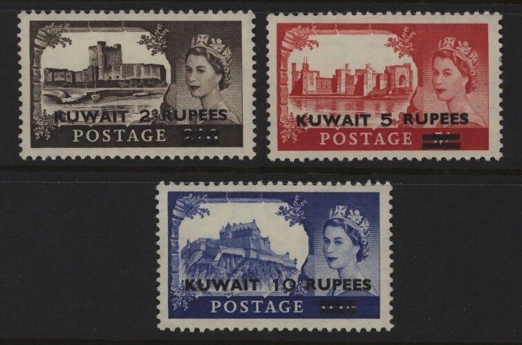 Kuwait Scott 117-19 QEII Mint NH set