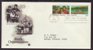 US Big Brothers Youth 1982 PCS Typed FDC BIN