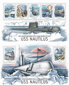 Submarines USS Military Boats U-Boot Transport Guinea-Bissau MNH stamp set