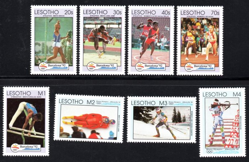 Lesotho - 1992 Olympic Games Set & MS MNH** SG 1108-1116