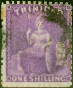 Trinidad 1863 1s Bright Mauve SG67 P.13 Thick Paper Fine Used