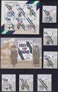 Jersey 2018 Votes for Women set of 6 + M/S +S/S MNH