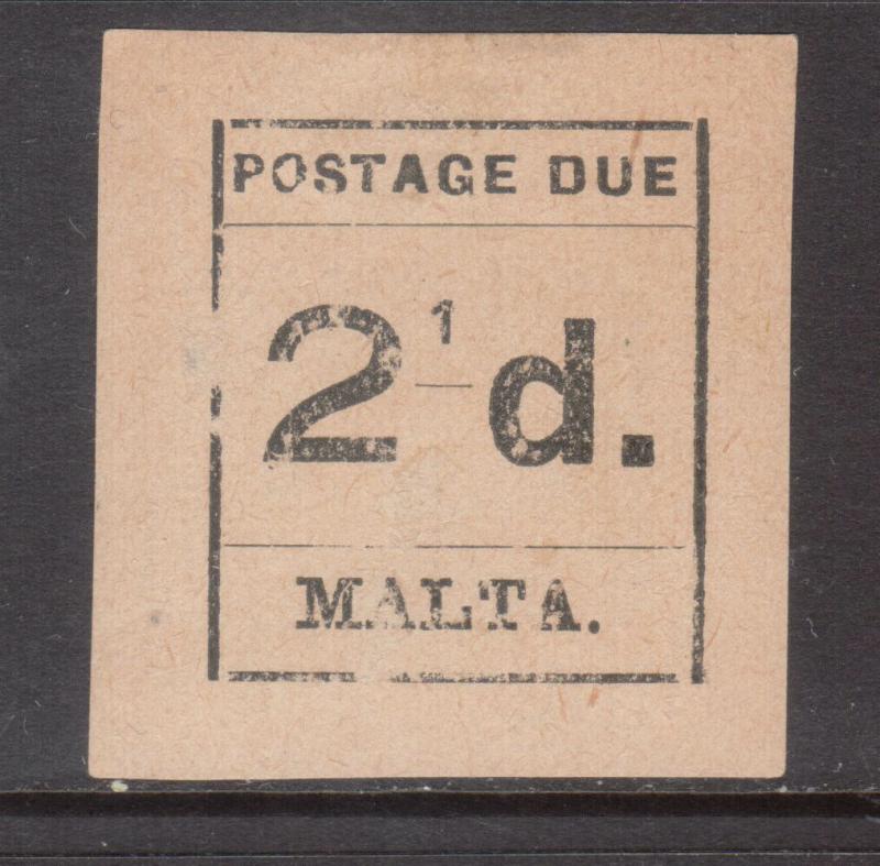 Malta #J5a (SG #D5a) Extra Fine Mint 2 Of 1/2 Omitted **With Certificate**