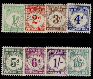 GILBERT AND ELLICE ISLANDS GVI SG D1-D8, 1940 postage due set, USED. Cat £275.