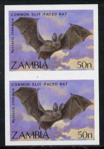 Zambia 1989 Slit-faced Bat 50n unmounted mint IMPERF pair...