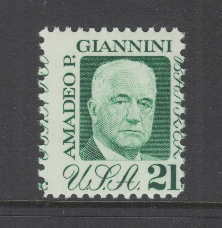 US Sc 1400 MNH. 1973 21c Amadeo P. Giannini, MISPERF, VF ERROR