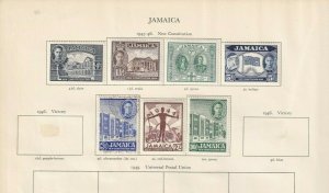 JAMAICA GEORGE 6TH CROWN ALBUM PAGES VALUES TO £1 MINT/USED