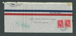 1940 Manila P I #430 X 2 Pays $1.40 Fee Via Clipper